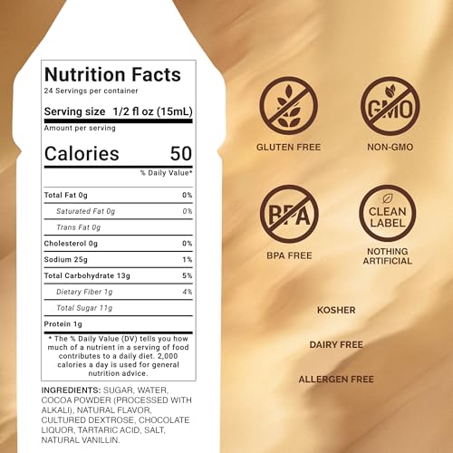 Monin - Gourmet Dark Chocolate Sauce, Velvety and Rich, Great for Desserts, Coffee, and Snacks, Gluten-Free, Non-GMO (12 Ounce)