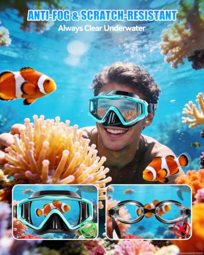 Aegend Swim Goggles for Adults Kids - 220°Wide View Anti-Fog Goggles with Mesh Bag for Indoor Outdoor Pool Beach Swimming