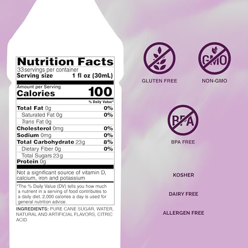 Monin - Blackberry Syrup, Delicious Berry Flavored Syrup, Cocktail Syrup, Authentic Flavor Drink Mix, Simple Syrup for Iced Tea, Lemonade, Cocktails, & More, Clean Label, Gluten-Free (1 Liter)