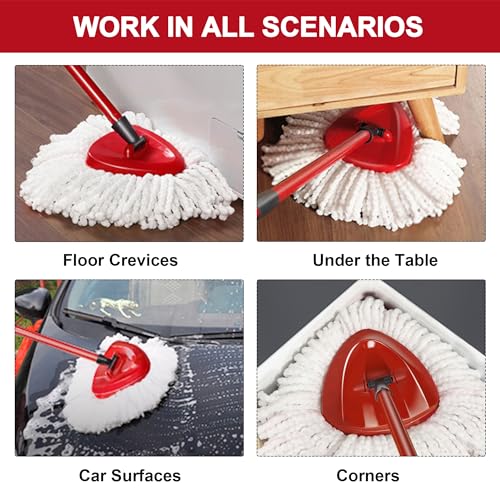 3 Pack Mop Replacement Heads for O-Ceda EasyWrin Spin Mop, Microfiber Spin Mop Refills, Easy Cleaning Mop Head Replacement