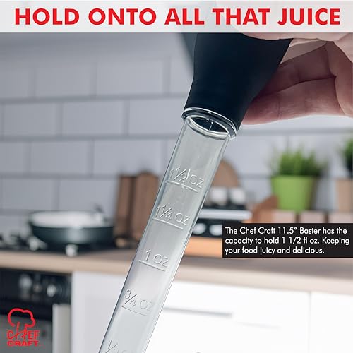 Chef Craft Classic Baster with Clear Tube, 11.5 inches in Length, Black