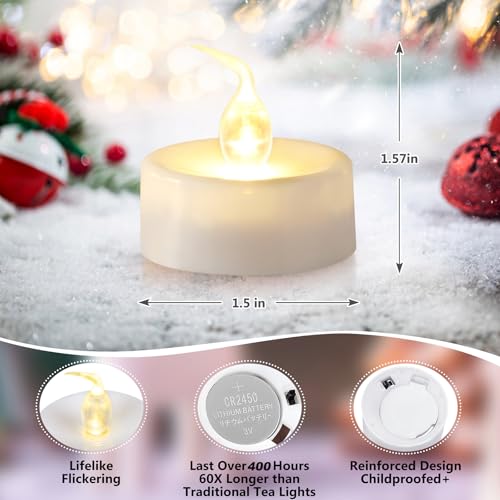 Topstone Flameless LED Tealights, Battery Remote & Timer 12 Pack