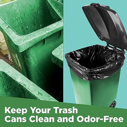ToughBag 95-96 Gallon Extra-Large Trash Bags, 61x68” Black Garbage Bags, 1.2 Mil Thick (25 COUNT), Heavy-Duty Outdoor 95 Gallon Trash Bags – for Storage, Custodial, Landscape - Made In USA