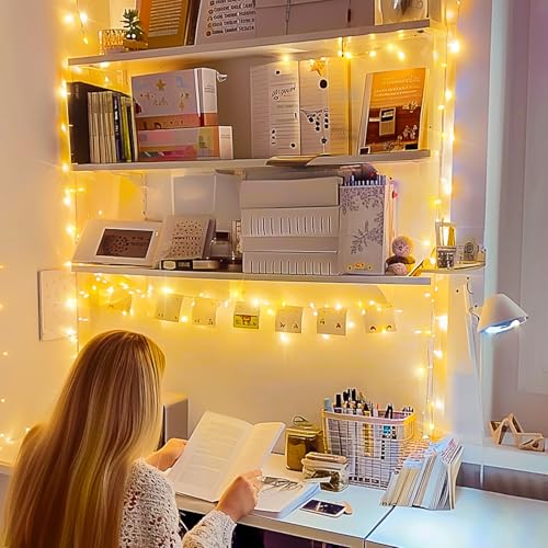 JMEXSUSS 100 LED String Lights Indoor Bedroom Warm White Christmas Lights