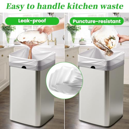 Trash Bags 15 Gallon Tall Kitchen Drawstring Garbage Bags,Fit 13-15 Gal Bins,Extra Strong&Leak-Proof,Unscented&Recyclable Trash Can Liners for Home Office Industrial Bathroom Garden Lawn