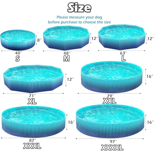 Jasonwell Foldable Dog Kiddie Pool - Hard Plastic Kids Paddling Pool Toddler Baby Swimming Pools for Backyard Collapsible Whelping Box Pet Doggie Cats Wading Pools Bathtub for Puppy Large Dogs 40In,G