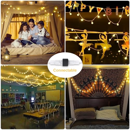 JMEXSUSS 100 LED Globe String Lights Indoor Bedroom, 33ft Fairy Lights