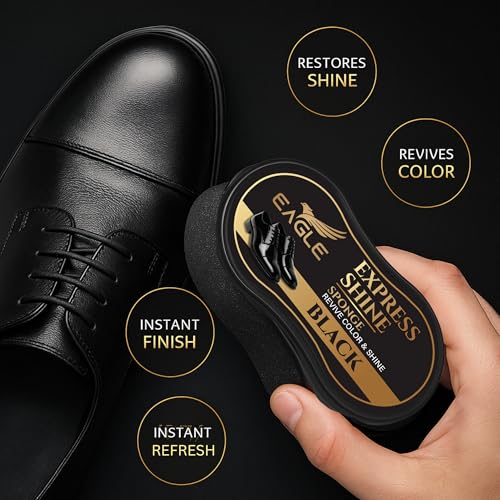 Eagle Shoe Shine Sponge – Instant Shine Sponge for Leather Shoes & Boots | Quick Shoe Polisher & Leather Shine Applicator