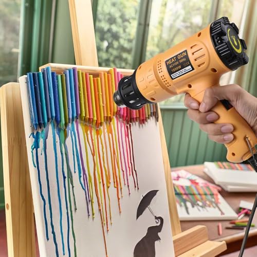 SEEKONE Heat Gun 1800W 122℉-1202℉(50℃- 650℃)Fast Heating Heavy Duty Hot Air Gun Kit Variable Temperature Control Overheat Protection with 4 Nozzles for Crafts, Shrinking PVC, Stripping Paint(5.2FT)