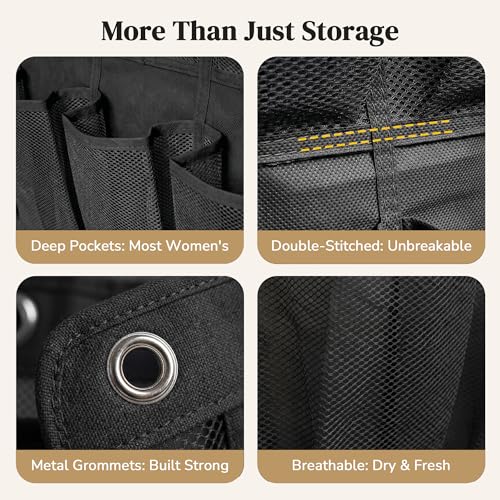 48 Pockets Over the Door Shoe Organizer, Fits Women's Shoes Up to US Size 9, 6-Column Heavy Duty Shoe Storage for Sneakers & Heels