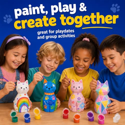 Paint Your Own Cat Lamp Kit, Crafts for Kids Ages 6-12, Gifts for Girls Boy