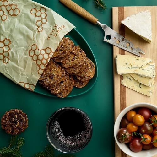 Bee's Wrap Beeswax Wraps for Bread - Beeswax Bread Wrap for Sourdough & Bread Storage - Plastic Free Made in USA Reusable Natural Food Wrap - Honeycomb