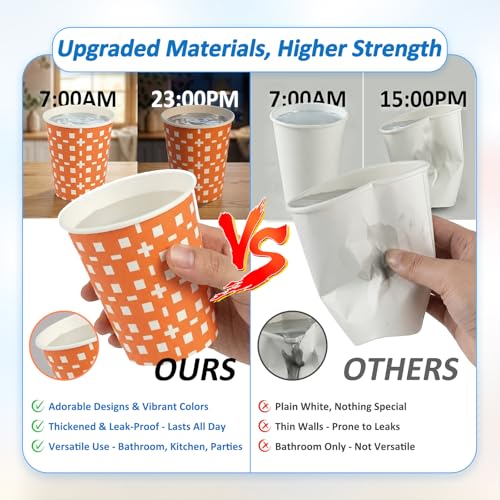 500Pack 5 oz Paper Cups, Multicolor Small Bathroom Mouthwash Disposable Paper Cups Dessert Dispenser for Home Use, Party, Picnic, Travel and Event, BBQ, 5 Colors