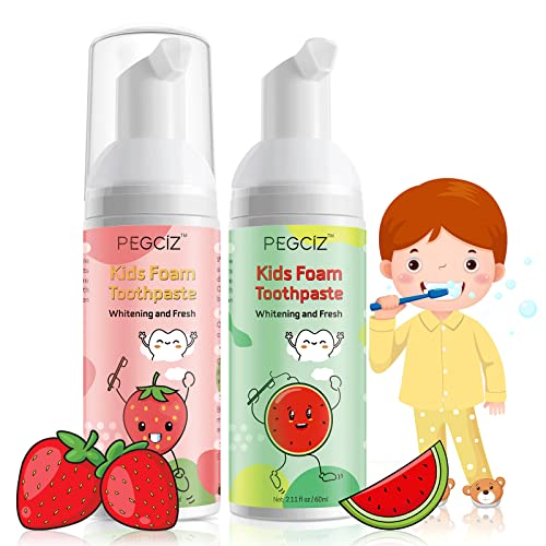 Foam Toothpaste Kids, Kids Mouthwash with Fruit Flavor - Toddler Toothpaste Age for Children, 360ÂșCare Natural Anti-Cavity Formulas with Fluoride for Electric & U-Shape Toothbrushes
