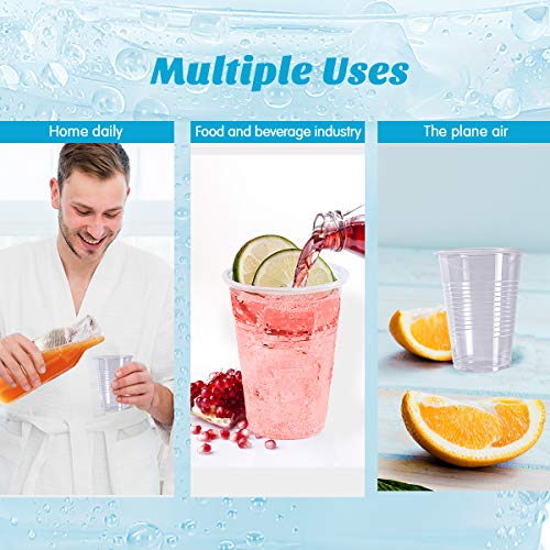Turbo Bee 7oz Plastic Cups 300 Pack, Disposable Clear Party Cups for Home, School, Office & Events | Small Transparent Tumblers for Drinks, Samples & Commercial Use