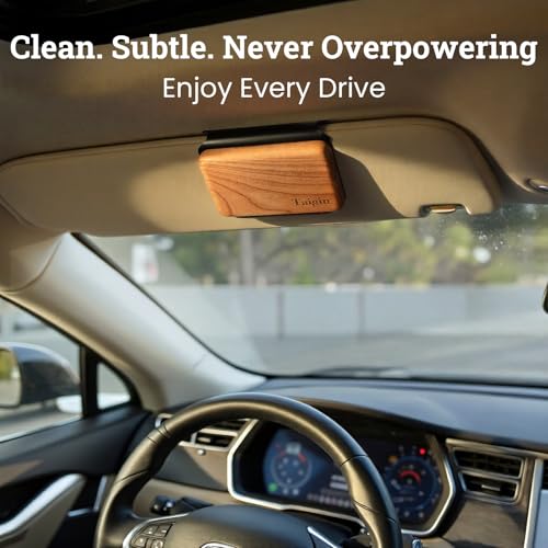 Car Air Freshener - Wood Air Freshener - Car Odor Eliminator for Visor Clip-Variety Scent Refill, Vehicle Scent Diffuser for Cabin, Truck & SUV - Pack of 4 (Teak-Amber-Cabana-Open Air)-CLIP INCLUDED