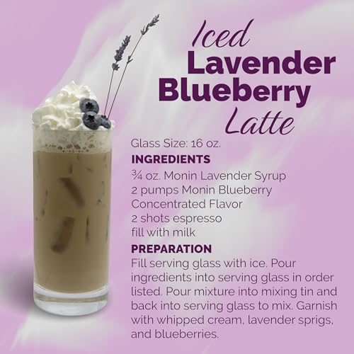 Monin - Lavender Syrup | Aromatic & Floral, Premium Syrup for Cocktails, Lattes & More | Clean Label with No Artificial Flavors, No Artificial Preservatives (BPA Free Bottle, 33.8 fl oz)