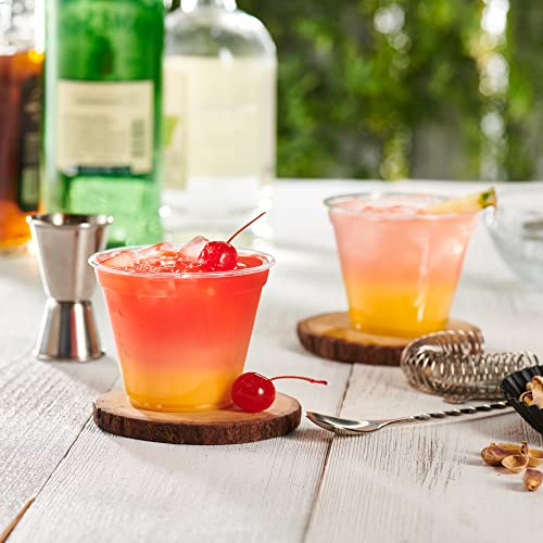 GUSTO [9 oz - 100 Count Clear Plastic Cups, Sturdy & BPA-Free Disposable Cups for Parties, Cocktails, Wine, Smoothies & Cold Beverages – Crystal-Clear, Durable, and Food Safe - Formerly Comfy Package