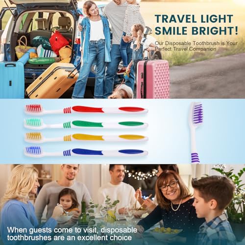 Navona 30 PCS Premium Individually Wrapped Bulk Toothbrush Pack, Disposable Toothbrushes, Kids Toothbrush, Medium Soft Bristle Toothbrushes, Ergonomics Handle, Perfect for Travel Hotel Donation