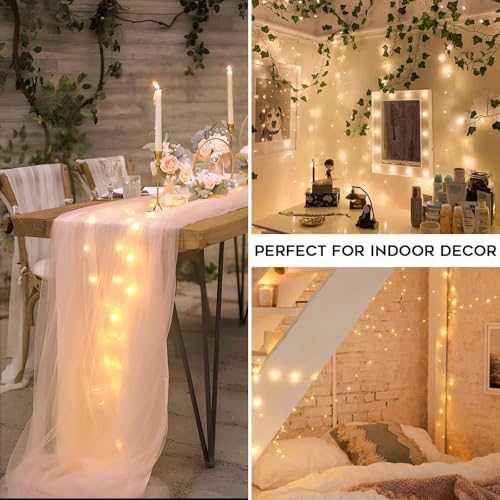 suddus Fairy Lights Battery Operated with Remote, 33ft 100 LED Dimmable Twinkle Lights with Timer, Waterproof Copper Wire String Lights for Bedroom