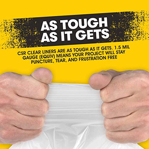 Aluf Plastics 33 Gallon Clear Trash Bags - 33" x 39" - 1.5 MIL (eq) - CSR Series - Heavy Duty Industrial Liners Clear Garbage Bags for Recycling, Contractors, Storage, Outdoor, 1 Count (Pack of 100)