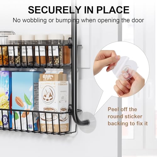 Delamu Over the Door Pantry Organizer, 6-Tier Metal Pantry Door Organization and Storage, Hanging Kitchen Basket Spice Rack Seasoning Shelves