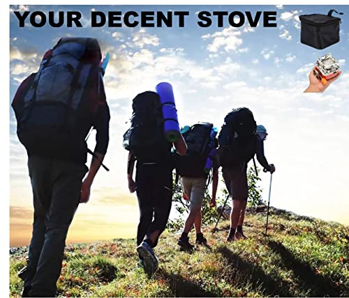 Camping Stove, Backpacking Stove, Foldable, Portable, Lightweight, Piezo Ignition, Single Burner Adjustable, Premium Mini Powerful and Stable Camp Stove for Hiking Picnic, 1+2+1+1pcs