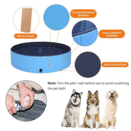 Dog Pool Foldable pet Pool Dog Swimming Pool Portable Suitable for Indoor and Outdoor use (32x8in)