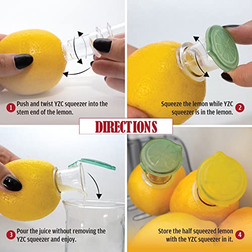 YZC Lemon Squeezer β 2-Pack Lemon-Juicer β BPA-Free Plastic Lime Juicerβ Compact Juice Extractor Citrus Press with Lid β Squeeze Lime for Cocktails, Drinks