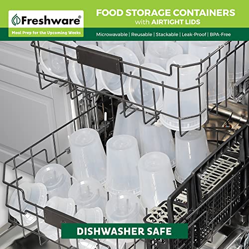 Freshware Food Storage Containers 50 Set 8 oz Plastic Deli Containers with Lids, Slime, Soup