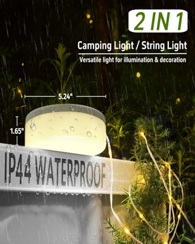Solar Camping String Lights, 4 in 1 Remote 39.4 FT Christmas Fairy Lights