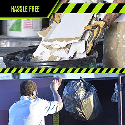 Aluf Plastics 55 Gallon Trash Bags Heavy Duty - (Huge) - 2.0 MIL Thick (equiv) - 38" x 58" - Garbage Bags for Toter, Contractors, Lawn, Leaf, Yard Waste, Kitchen, Industrial, Black, 50 Pack