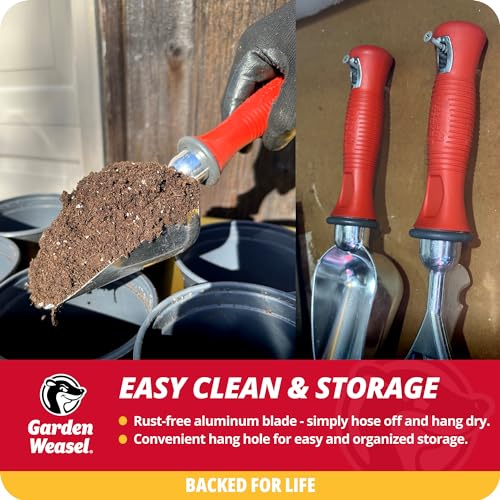 Garden Weasel Potting Scoop - Oversized | Dig and Transport | Planting and Gardening Hand Digging Tools, Heavy Duty Soil Scoop, Mini Gardening Shovel | 91362 | Gift for Mom, Idea