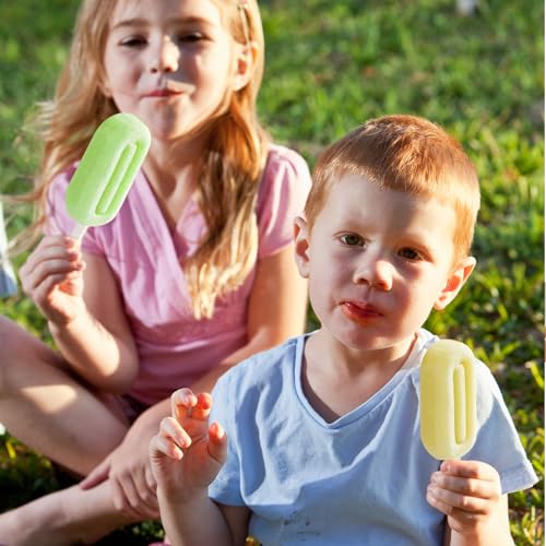 2Pcs Popsicle Silicone Molds with Cover Reusable Frozen Ice Cream Candy Dessert Cakesicle Moulds DIY Ice Lolly 3D Chocolate Molds for Baking Cake Pop with 50 Wooden Sticks