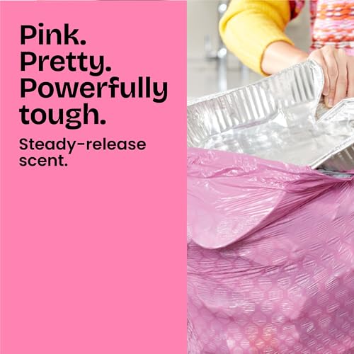 Glad Tall Kitchen Trash Bags 13 Gallon, MaxStrength Cherry Blossom Garbage Bags, Odorshield with Drawstring, 34 Count