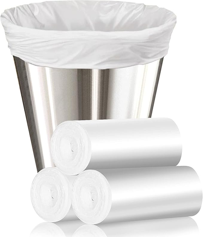 105 Count Small Trash Bags, 4 Gallon Garbage Can Liners - Unscented Wastebasket Clear Trash Bags for Bathroom, Kitchen, Bedroom, Cleaning Supplies (15 Liter)