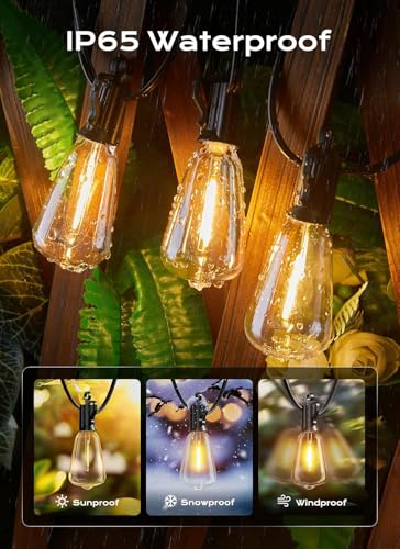 Brightown Outdoor String Lights Patio Lights 100FT ST38 Waterproof Dimmable