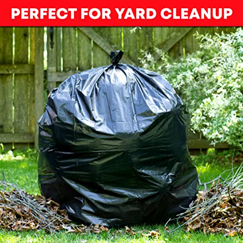 Veska 55 Gallon Trash Bags Heavy Duty, (Value-Pack 50 Count w/Ties) 55-60 Gallon Trash Bags Large Black 50-60 Gallon Garbage Liners for Lawn, Leaf, and Commercial