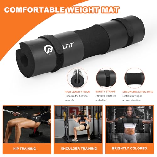 NEALFIT Barbell Pad Squat Pad for Squats—Squat Bar Pad—Great for Weightlifting,Lunges and Hip Thrusts—Foam Sponge Pad—Fit Standard and Olympic Bars Perfectly