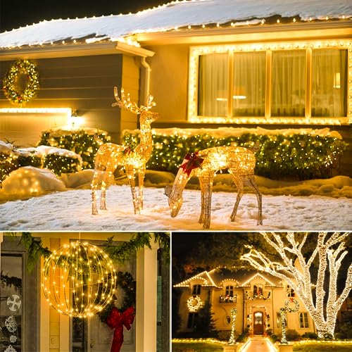 Mlambert 3 Pack 99FT Battery Operated Fairy Lights with Remotes, Warm White