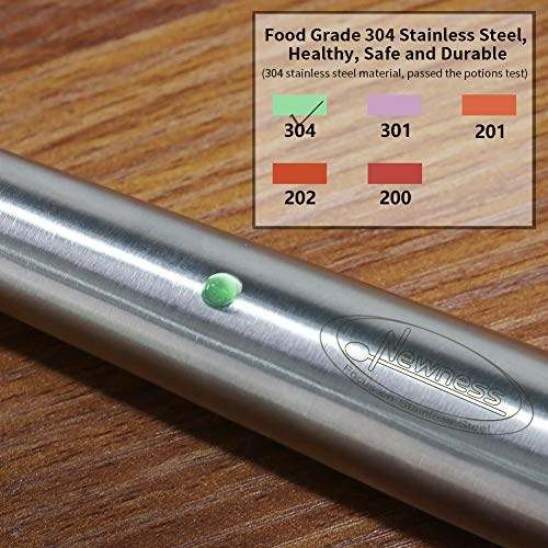 Newness Soup Ladle, Rustproof, Heat Resistance, Integral Forming Resilient 304 Stainless Steel Soup Spoon with Vacuum Ergonomic Round Handle