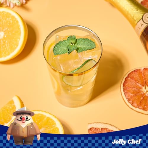 JOLLY CHEF 100 Pack Gold Plastic Disposable Cups, 12 oz Clear Plastic Cups Tumblers, Elegant Gold Rimmed Disposable Glasses for Wedding, Thanksgiving Day, Christmas