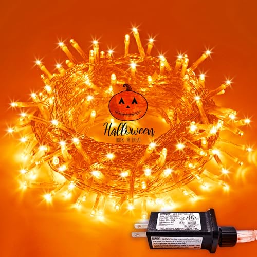 JMEXSUSS 200 LED Orange Halloween Lights Outdoor Indoor Fall Lights Plug in