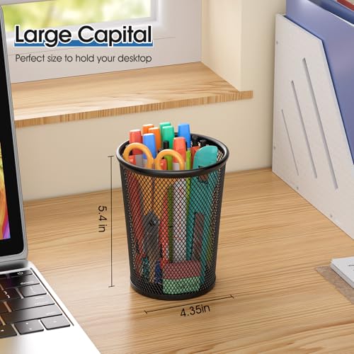 MaxGear Pen Holder for Desk, Premium Mesh Metal Pencil Holder Pen Cup Marker Organizer Makeup Brush Holders