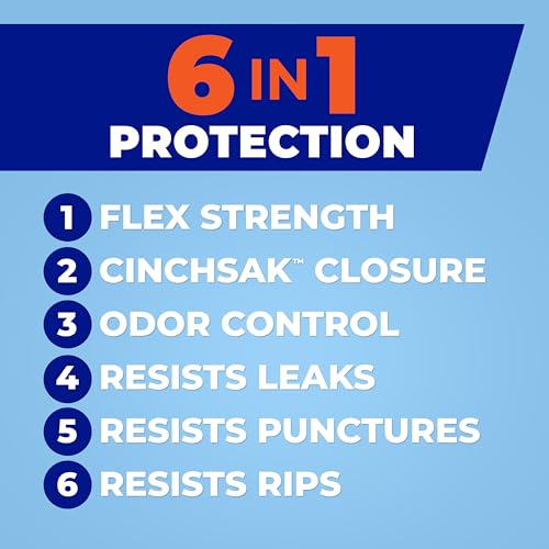 Hefty Ultra Strong Signature Scents 13 Gallon Trash Bags, Fresh Clean Breeze Scent, Tall Kitchen Trash Bags with 25% More Scent Technology, Blackout, 80 Count