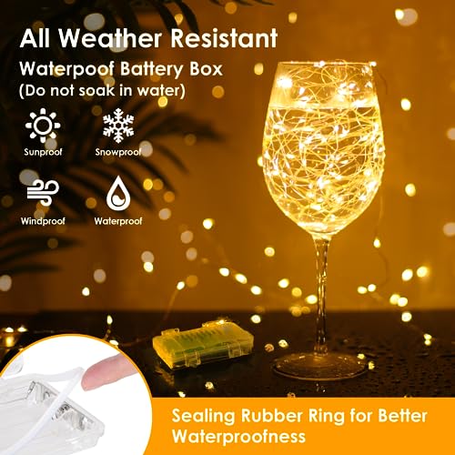Mlambert 3 Pack 99FT Battery Operated Fairy Lights with Remotes, Warm White