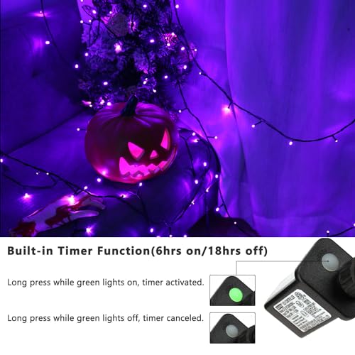 BrizLabs Purple Halloween String Lights Connectable Plugin 78.74 ft 240 LED