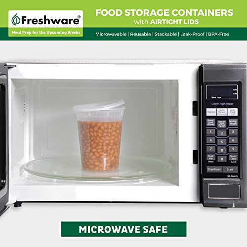 Freshware Food Storage Containers 24 Set 32 oz Plastic Deli Containers with Lids, Slime, Soup