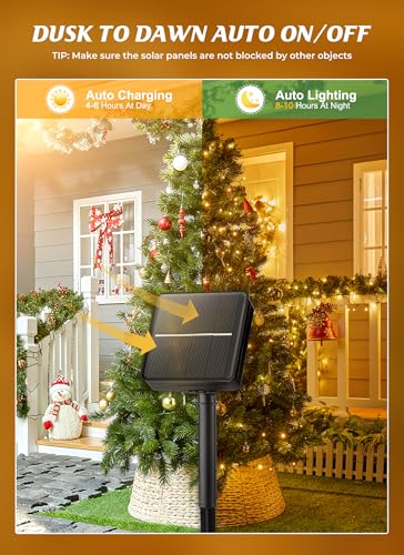 Brightown 2 Pack Solar String Lights Outdoor Waterproof, 80 FT 200 LED