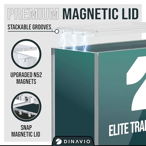 Dinavio Crafthouse Elite Trainer Box Acrylic Display Case Stackable - 8mm + 5mm Ultra Thick Acrylic with N52 Strong Magnets - ETB Case Protector - Compatible with Elite Trainer Boxes